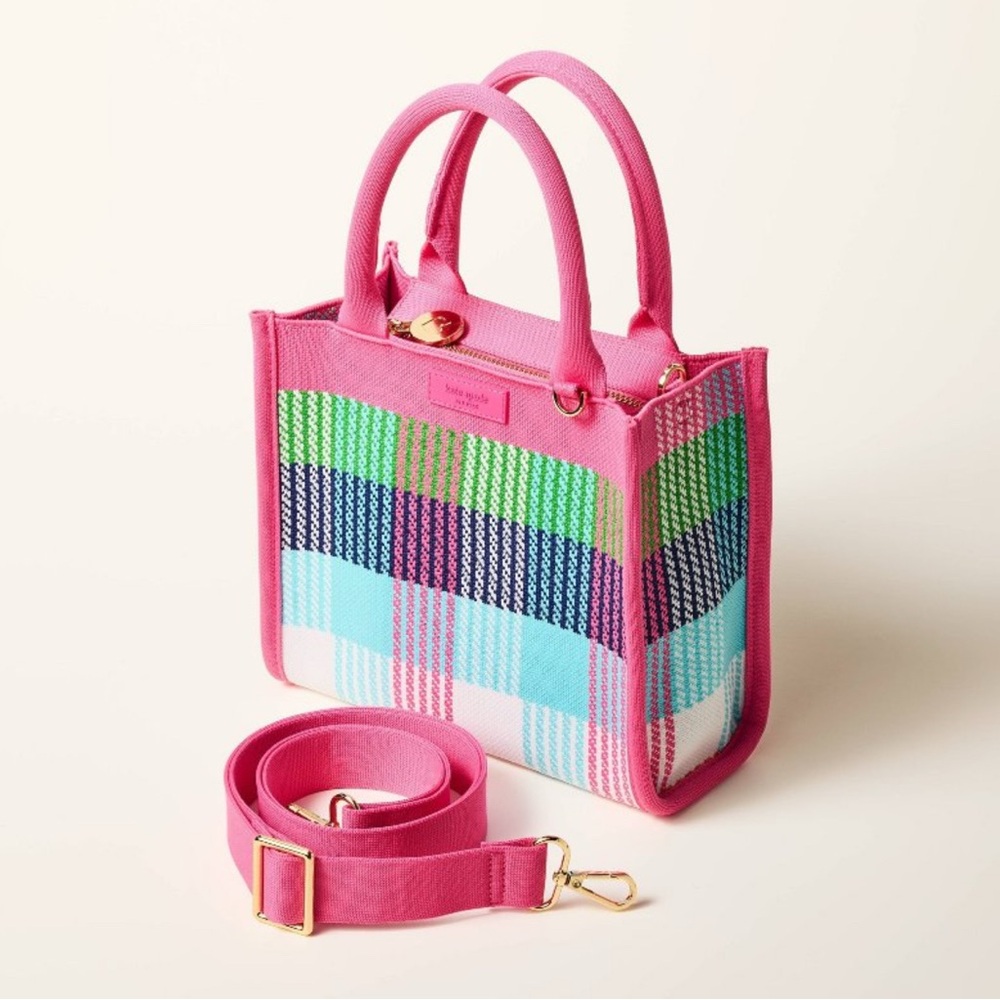 Kate Spade X Target Plaid Knit Crossbody Bag Red/Pink Plaid Knit Crossbody NWT
